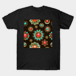 Ethnic Brooches Seamless Pattern T-Shirt